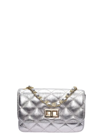 Luisa Vannini  Silver Leather Bag