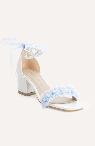 Jasmine Lace Bridal Low Heel Sandals (Women)