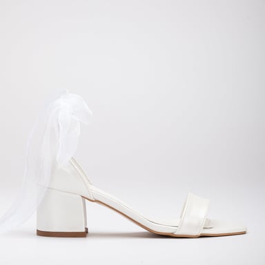 Athena Low Heel Sandals with Ribbon