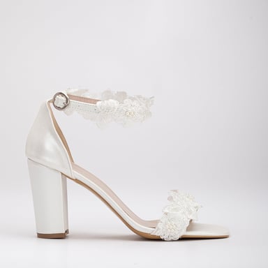 Dede Lace Bridal Heeled Sandals