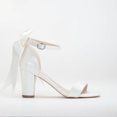 Noelle Bridal Heeled Sandals with Ribbon