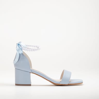 Illy Low Block Heel Sandals with Pearls