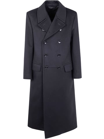 Pure Cashmere Luxury Melton Double Breasted Officier Coat