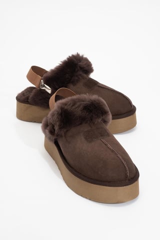 Olessa Leather Fur Slipper