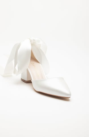Fiona Low Block Heels with Ribbon