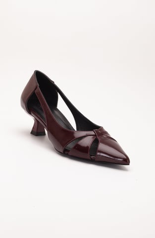 Sidal Kitten Heel Leather Pumps (Women)