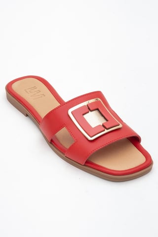 MILLIE Leather Buckle Slide (Women)