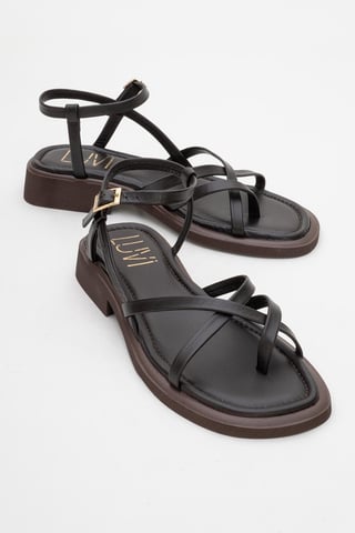 Antas Strappy Leather Flat Sandals (Women)