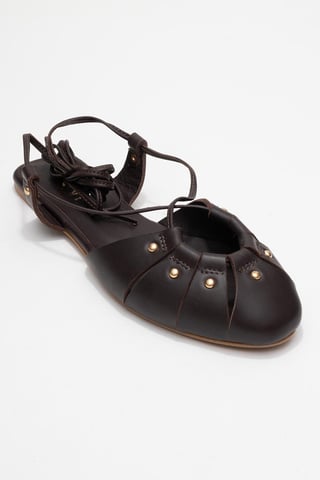 Daria Leather Ankle Lace-Up Sandal