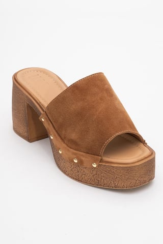 Pull Läder Platå Mules (Women)