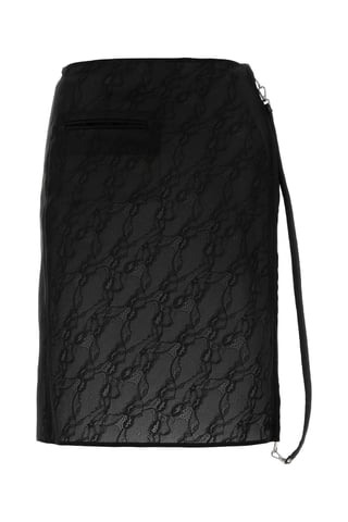 Black Stretch Nylon Blend Skirt