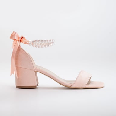 Illy Låg Block Klack Sandaler with Pearls