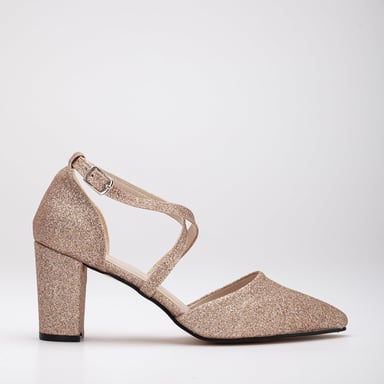 Sina Criss Cross High Block Heels