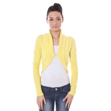Cropped Knit Cardigan Yellow Cropped Sweater