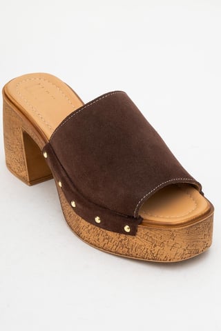 Pull Läder Platå Mules (Women)