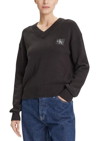 Vneck Long Sleeve Knit Sweater