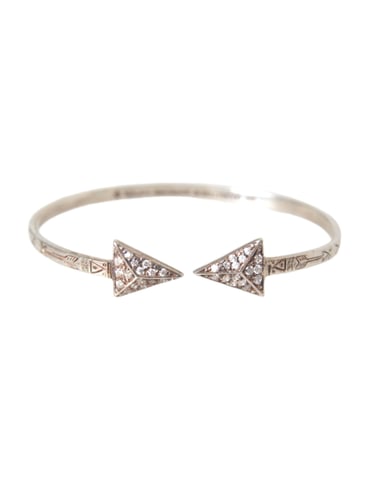 Arrow Cuff Bracelet Silver Pave Diamond