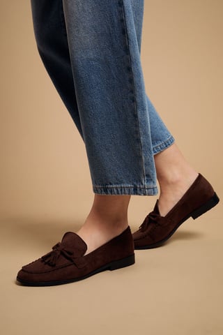 Toni Faux Suede Tassel Loafers