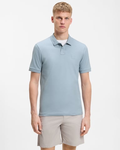 Passagier Slim-Fit Poloshirt in Lichtblauw