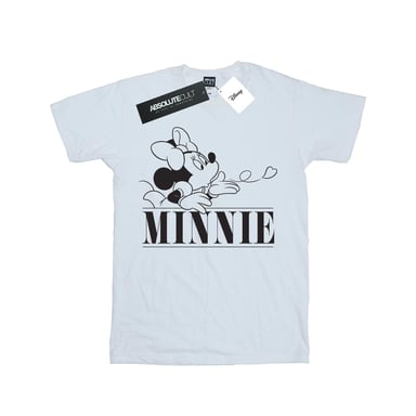 Disney Womens/Ladies Minnie Mouse Kiss Cotton Boyfriend T-Shirt (White)