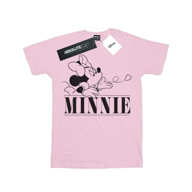 Disney Womens/Ladies Minnie Mouse Kiss Cotton Boyfriend T-Shirt (Baby Pink)
