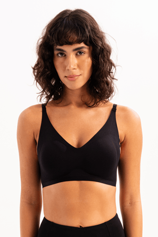 Seamless Minimizer Removable Padded Support Bra Black Women's Laser Bra - Luna