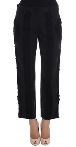 Lace Detail Trousers Cropped Style