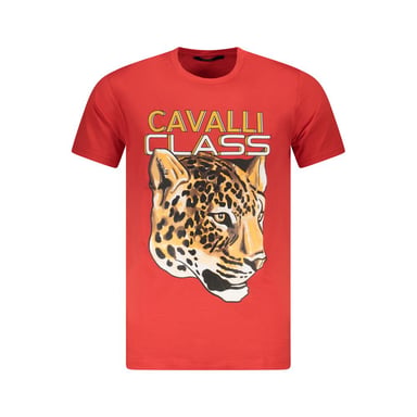 Cavalli Class Red Cotton Men T-Shirt