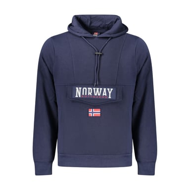 Norge 1963 Blå Bomulls Huvtröja för Män