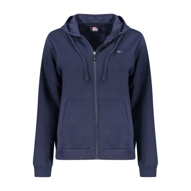 Norway 1963 Blue Cotton Women Sweatshirt with Hood and Zip