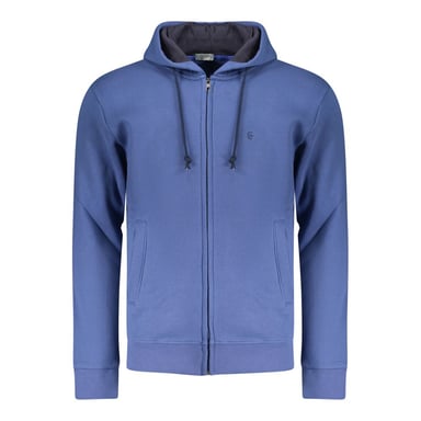 Coveri Moving Blue Cotton Men's Hoodie Sweatshirt
