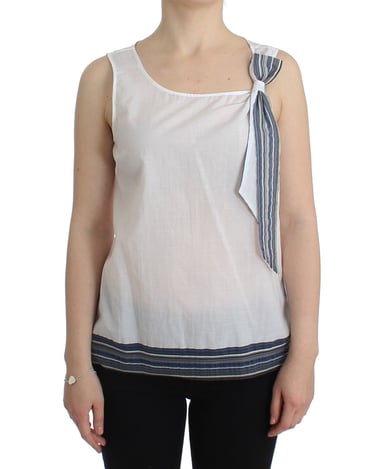 Sleeveless Cotton Top Bow Accent