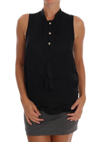 Sleeveless Mandarin Collar Blouse