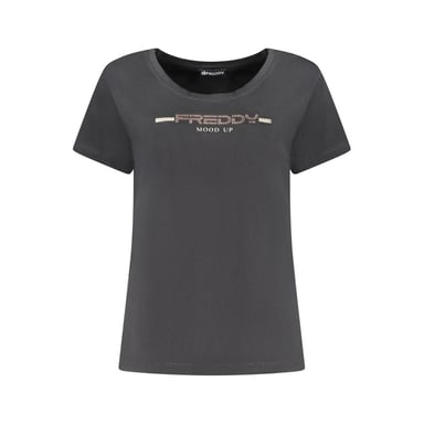 Freddy Black Cotton Women T-Shirt