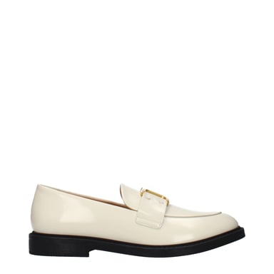 Chloé Beige Leren Instapper Loafers