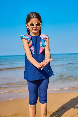 Marina Upf50+ Protected Girls Swimsuit Colorful