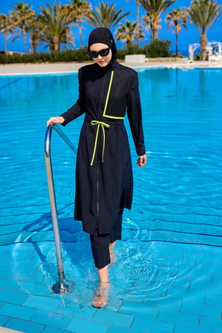 Svart heltäckande Modest Swimwear Burkini Set