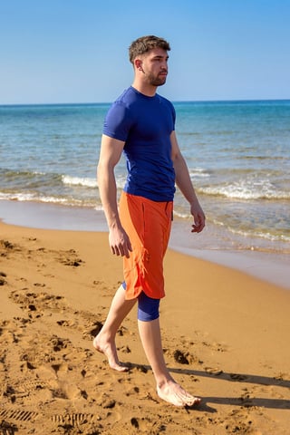 Marina Orange Modest badshorts för män