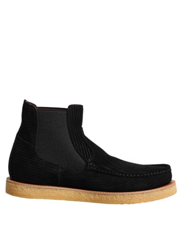 Dolce & Gabbana Svarta Kalf Suede Slip On Ankelskor