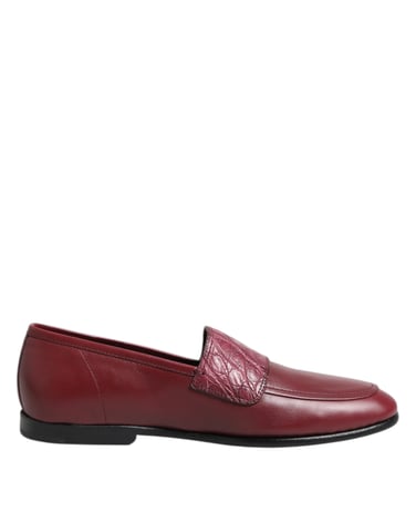 Dolce & Gabbana Bourgogne Läderskor för Formella Tillfällen