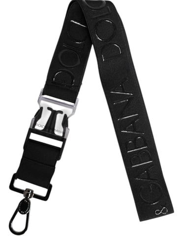 Dolce & Gabbana Black Stretch Polyester Rubberised DG Logo Keychain