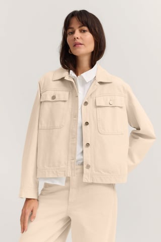 Bugatti Damen Jeansjacke aus Baumwolle mit Hemdkragen
