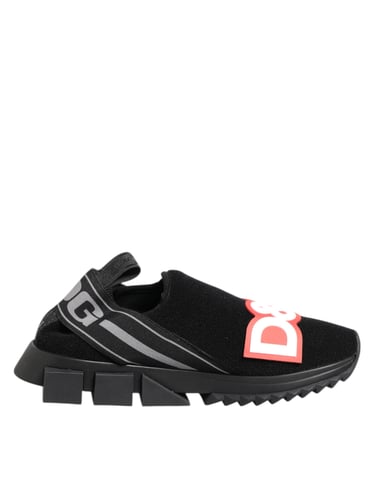 Dolce & Gabbana Svart Grå Slip On Sorrento Sneakers Skor