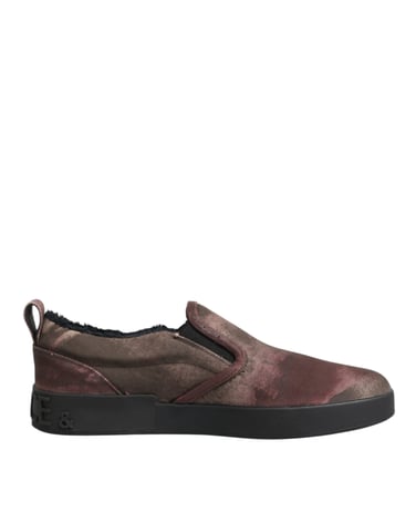 Dolce & Gabbana Flerfärgad Bomull Låg Top Slip-On Herr Sneakers Skor