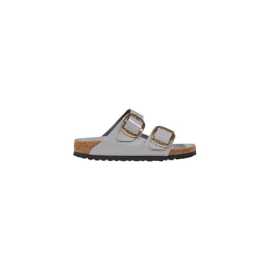 Birkenstock Grijze Leren Slippers