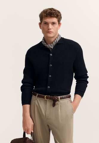 Bugatti Herren Strickjacke geknöpft mit Polokragen