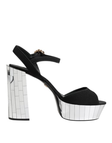 Dolce & Gabbana Svart Crystal Ankelrem Keira Sandaler