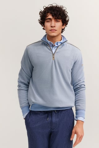 Bugatti Herren Sweattroyer im Materialmix Modern Fit