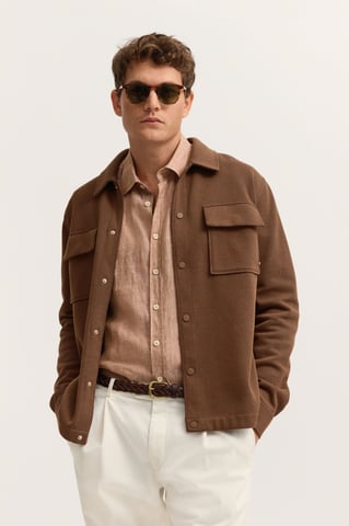 Bugatti Herren Hemdjacke mit Druckknöpfen