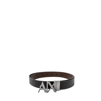 Armani Exchange Zwarte Leren Regular Riem